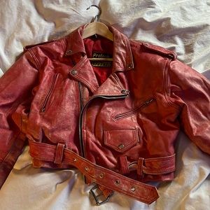 Vintage red leather jacket